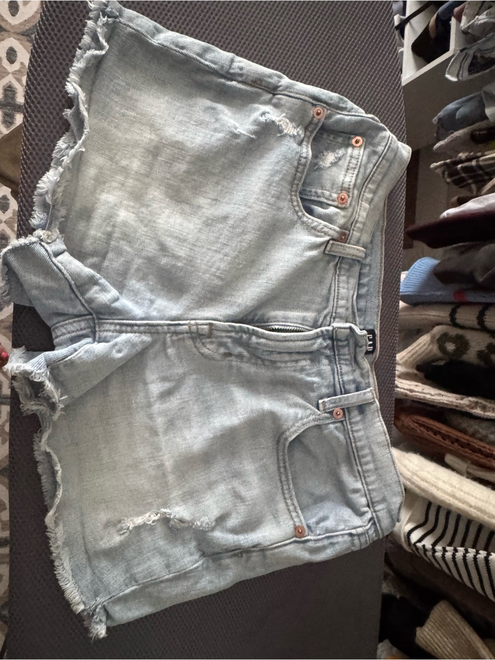 GAP Light Blue Distressed Denim Jean Shorts